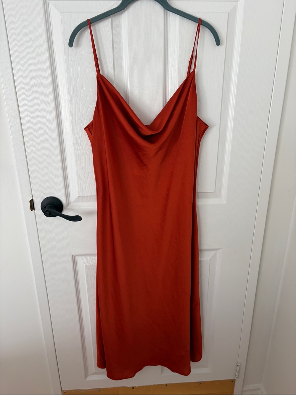Wilfred Rust Slip Midi Dress with Cowl Neck